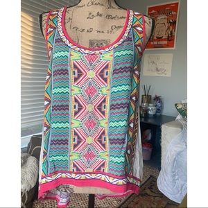 PPLA colorful patterned tank high low